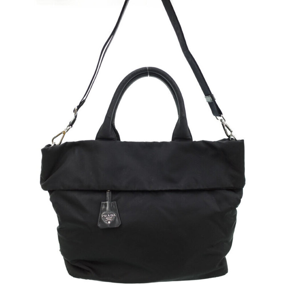 Prada Tessuto Reversible Tote Shoulder Bag black